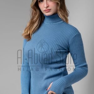 Elite Blue Cotton Finger-Cut Pullover